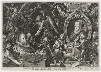 Bartholomaeus Spranger和他的妻子，Christina Muller，1600（在纸上雕刻） 作者 Aegidius Sadeler或Saedeler