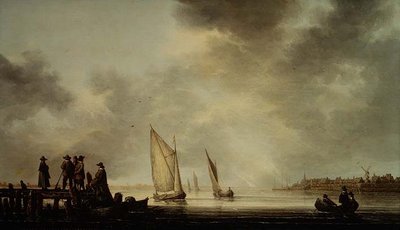 一条河的景观 作者 艾伯特·奎普（Aelbert Cuyp）