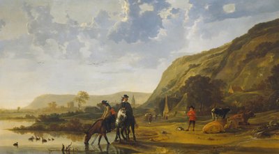 与骑手河景观 作者 艾伯特·奎普（Aelbert Cuyp）