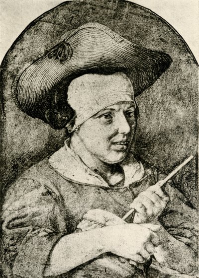 Woman with straw hat and Rommelpot 作者 艾尔特·科辛（Aert Cosyn）