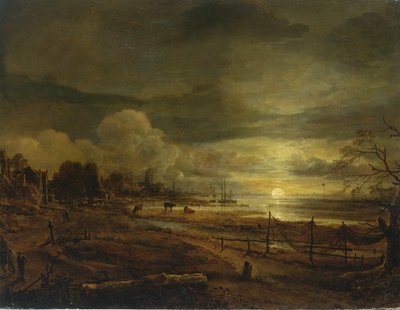 月出的运河 作者 Aert van der Neer