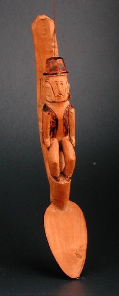 坐在勺子轴上的欧洲人形象，东南非洲，19世纪末（木制） 作者 非洲人