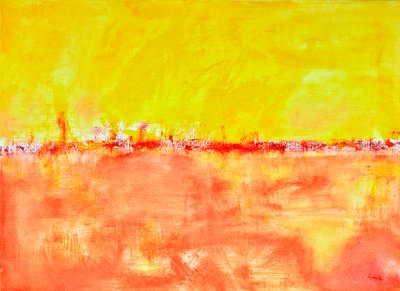 《地平线》，2017（布面、丙烯混合技术） 作者 艾格尼丝·吉拉登