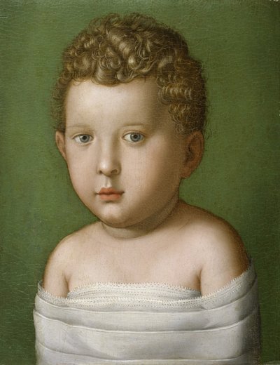 一个男婴的肖像，1540-49（木板上的油） 作者 Agnolo Bronzino