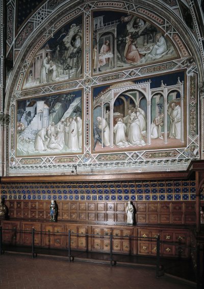 Agnolo Gaddi（1350-1396）的壁画装饰教堂 Castellani（或圣礼）的视图，圣安东尼大帝生平的剧集 作者 阿格诺·加迪（Agnolo Gaddi）