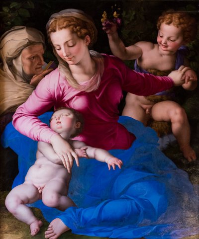 麦当娜和熟睡的孩子，圣伊丽莎白和圣乔瓦尼诺 作者 Agnolo Bronzino