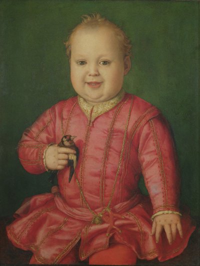 小时候乔凡尼·德·梅迪奇的肖像，约1545年（面板上的蛋彩画） 作者 Agnolo Bronzino