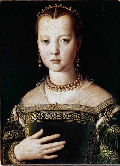 玛丽亚-德-美第奇的肖像（布面油画 作者 Agnolo Bronzino