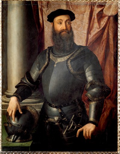 Condottiere Stefano Colonna 的肖像 作者 Agnolo Bronzino