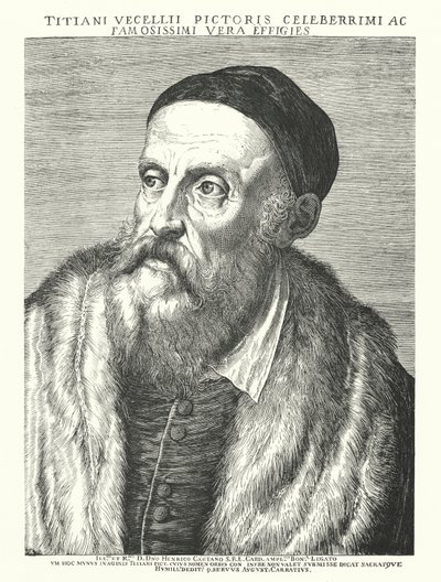 提香，意大利文艺复兴时期艺术家（雕刻）。 作者 Agostino（之后）Carracci