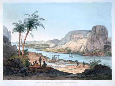 1820年在埃及伊布桑布尔的两个寺庙的外景 作者 阿戈斯蒂诺·阿格里奥