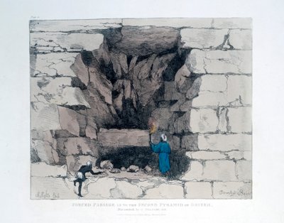 1820年在埃及吉萨第二座金字塔中被强迫通过 作者 阿戈斯蒂诺·阿格里奥