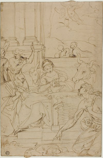 牧羊人的崇拜 作者 阿戈斯蒂诺·卡拉奇（Agostino Carracci）