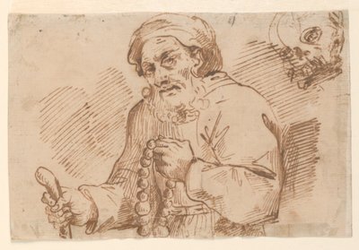 一位朝圣老人的半身素描 作者 阿戈斯蒂诺·卡拉奇（Agostino Carracci）