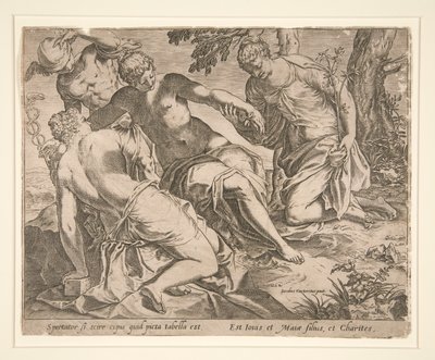 水星与三女神 作者 阿戈斯蒂诺·卡拉奇（Agostino Carracci）