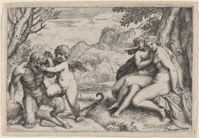 潘驯服爱神 作者 阿戈斯蒂诺·卡拉奇（Agostino Carracci）