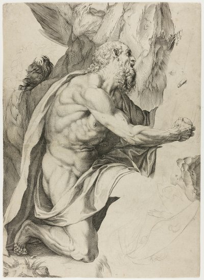 忏悔中的圣杰罗姆 作者 阿戈斯蒂诺·卡拉奇（Agostino Carracci）
