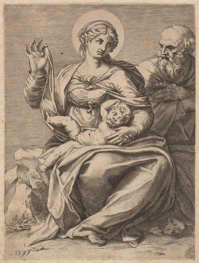 神圣家庭 作者 阿戈斯蒂诺·卡拉奇（Agostino Carracci）