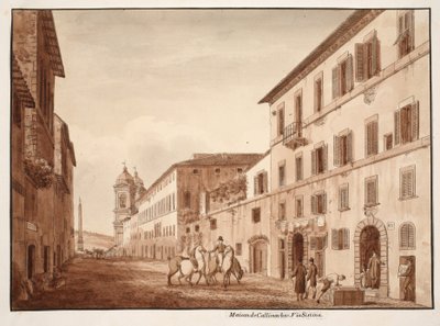 Callimachus之家，Via Sistina，1833年（用棕色水洗蚀刻） 作者 阿戈斯蒂诺·托法内利