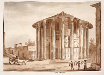 1833年赫拉克勒斯维克多神庙（用棕色水洗蚀刻） 作者 阿戈斯蒂诺·托法内利