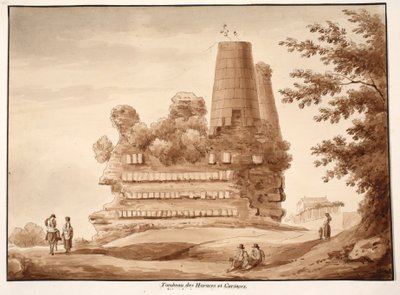 Horatii和Curiatii墓，1833年（用棕色水洗蚀刻） 作者 阿戈斯蒂诺·托法内利