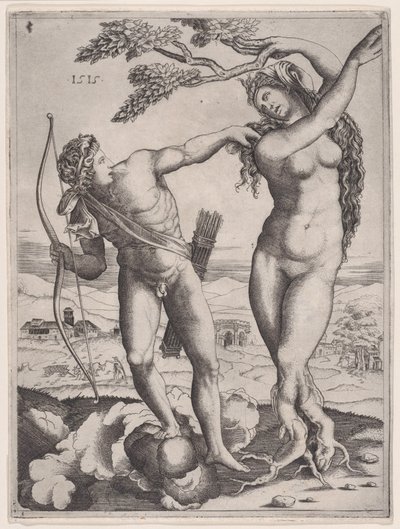 Apollo and Daphne, dated 1515., dated 1515. 作者 阿戈斯蒂诺·韦内齐亚诺