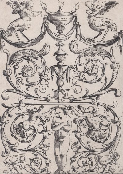 饰板，约1514-36。 作者 阿戈斯蒂诺·韦内齐亚诺