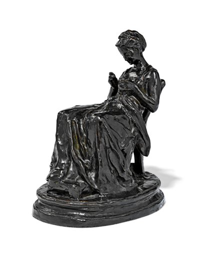 拉布罗德斯（La Brodeuse），19世纪末-20世纪初（古铜色） 作者 艾梅·朱尔斯·达卢