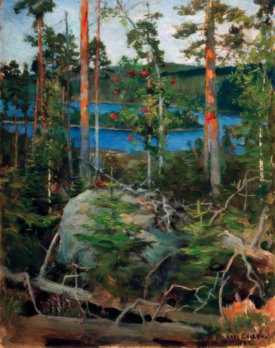 Jamajärvisee的风景 作者 阿克塞利·瓦尔德马尔·加伦·卡莱拉