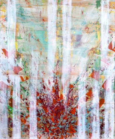 花开，2023 年（丙烯酸画布） 作者 阿克图尔克·亚塞明