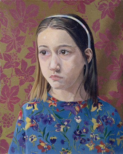 一位年轻女孩的绘画，1993年 作者 艾伦·伯恩