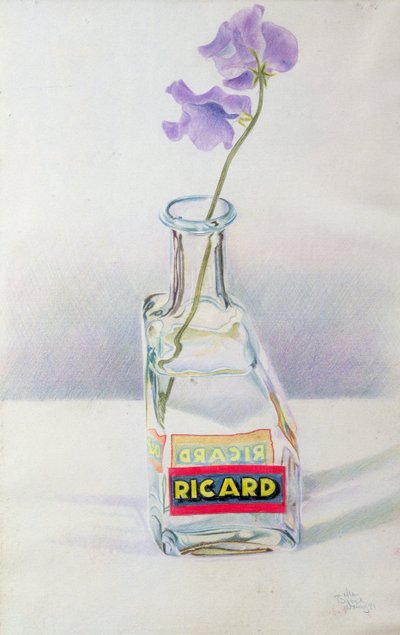 Ricard Bottle，1981（彩色铅笔在纸上） 作者 艾伦·伯恩