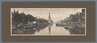 从阿姆斯特丹 IJ 方向俯瞰 Oude Schans 和 Montelbaanstoren 景观 作者 阿尔伯。 Kapteijn（归因于）