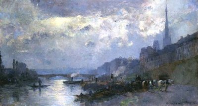 卢昂的塞纳河（布面油画） 作者 Albert Charles Lebourg