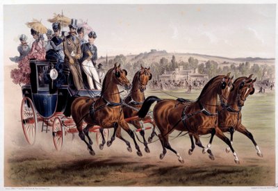 邮政马车，赛马的回归 阿尔伯特-亚当（1833-？ 19世纪 巴黎，卡纳瓦莱博物馆 作者 阿尔伯特·亚当
