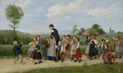 学校散步。 1872年 作者 阿尔伯特·安克
