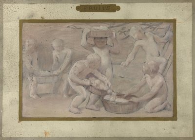 巴黎市政厅节日厅草图：水果，1889 至 1895 年间（纸面油画） 作者 阿尔伯特·奥伯特