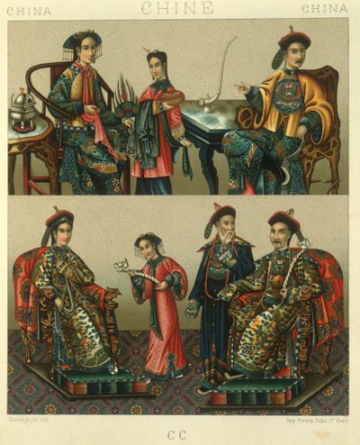 秦国皇室的插图；中国 作者 阿尔伯特·查尔斯·奥古斯特·拉西内