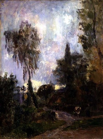 洪都维尔的一条路》（布面油画） 作者 Albert Charles Lebourg