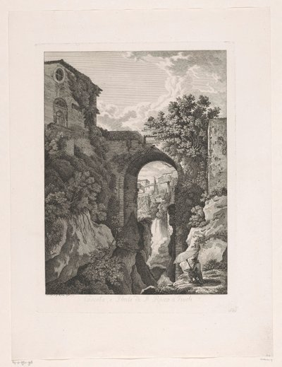 蒂沃利圣洛克桥上的瀑布
Cascata, e Ponte di St.
Malerisch radirte Prospekte aus Italien（系列标题） 作者 阿尔伯特·克里斯托弗去世