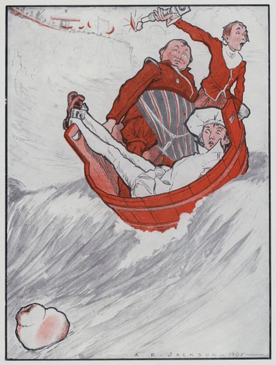 Rub-a-dub-dub（彩色光刻） 作者 阿尔伯特·爱德华·杰克逊