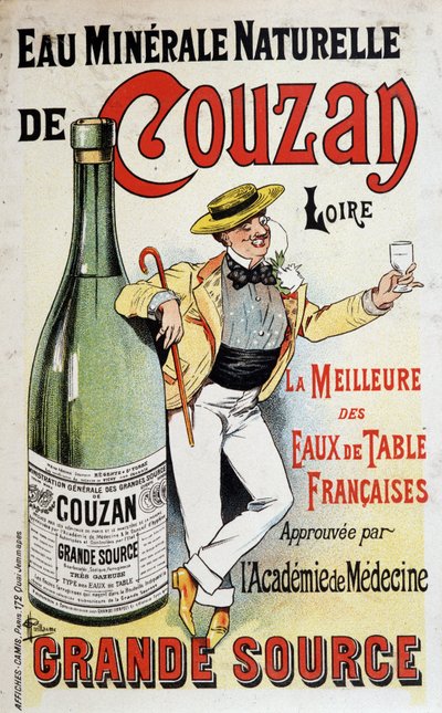 Advertising for the mineral water of Couzan - by Albert Guillaume (1873-1942), v.1895 作者 阿尔伯特·纪尧姆