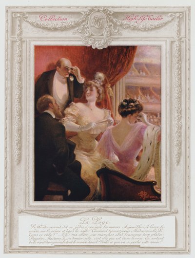 Belle Epoque巴黎，时尚女士在剧院的一个盒子里 作者 阿尔伯特·纪尧姆