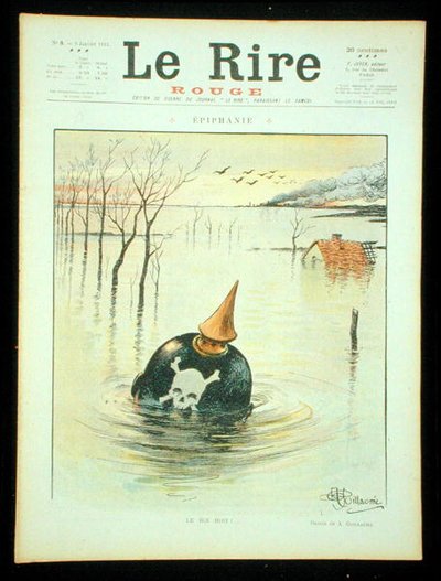 国王饮酒》，《红灯报》的封面，1915年1月9日（彩色平印）。 作者 阿尔伯特·纪尧姆