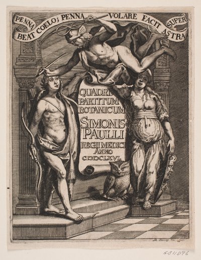 扉页背面：西蒙-保利，"Quadripartitum Botanicum"，1667 年 作者 阿尔伯特·海尔维格