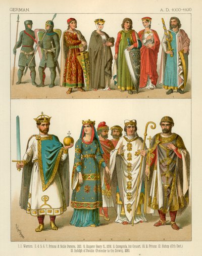 德国服装1000-1100 AD 作者 阿尔伯特·克莱奇默