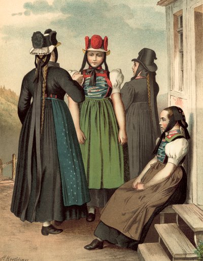 德国服装，巴登，St Georgen，Tennenbrunn 作者 阿尔伯特·克莱奇默