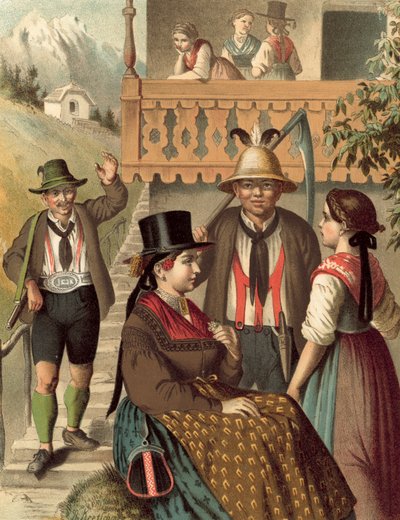 德国服装，奥地利，Pinzgau 作者 阿尔伯特·克莱奇默