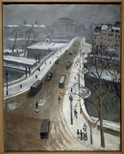雪下的巴黎新桥 1938 年（布面油画） 作者 阿尔伯特·马尔凯