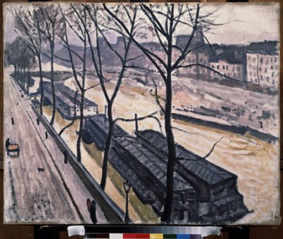 《冬天的巴黎，波旁码头》（Paris in Winter. Quai Bourbon） 佩尼谢斯位于塞纳河畔。 皮埃尔·阿尔伯特·马奎特 (Pierre Albert Marquet，1875-1947) 的绘画，1907 年布面油画。 野兽派。 莫斯科。 普希金美术博物馆 作者 阿尔伯特·马尔凯